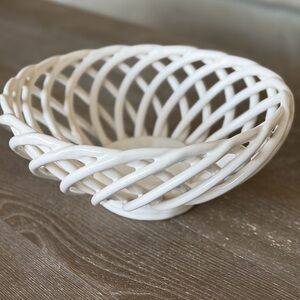 Vintage European Hand-Woven Lattice Bowl